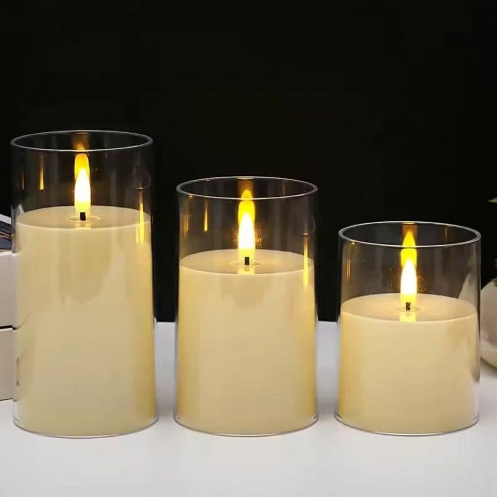 Lilin LED Goyang Gelas Akrilik